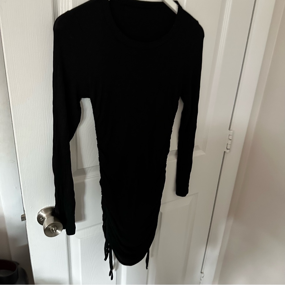 Black Ribbed Mini Dress